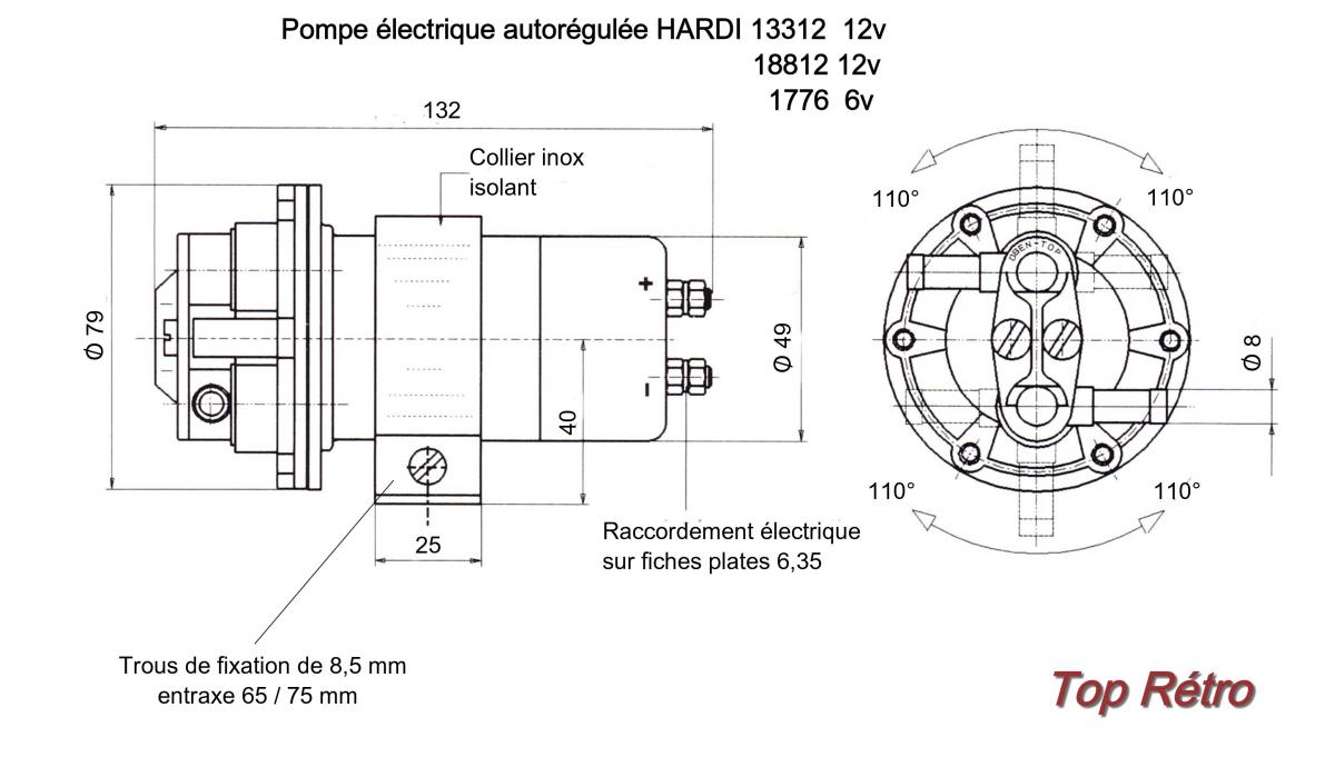Pompe à essence electrique HARDI 6 volts 1776 avec kit de montage facile -  TIDO